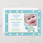 MODERN DOT TURTLE Baby Fotogeboorte Aankondiging (Voorkant / Achterkant)