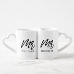 Modern douane Mr. en Mr. gay koppel Loversmokken<br><div class="desc">De mok van de heer en de heer koppel is ingesteld,  aanpasbaar met uw eigen naam en uw favoriete kleuren.</div>