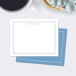 Modern Double Border Light Blue Stationery Notitiekaartje<br><div class="desc">This design features a thin double border with space for a name/text at the top. Click the customize button if you would like to adjust the design elements and/or further modify the text! Variations of this design, additional colors, as well as coordinating products are available in our shop, zazzle.com/store/doodlelulu. Contact...</div>