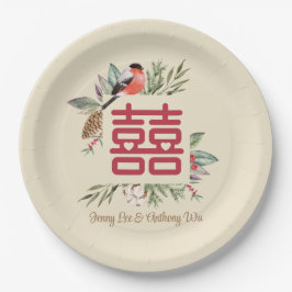 Modern Double Happiness Chinese Wedding Papieren Bordje