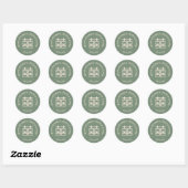 Modern Double Happiness Green Wedding Sticker (Vel)
