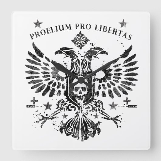 Modern Double Head Eagle Vierkante Klok (Voorkant)