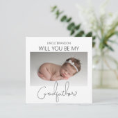 Modern Double Sided Photo Godfather-voorstel Kaart (Staand voorkant)