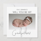 Modern Double Sided Photo Godfather-voorstel Kaart (Voorkant)