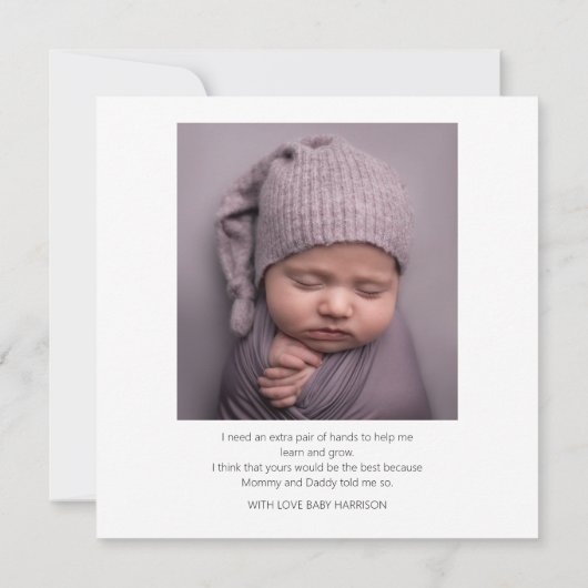 Modern Double Sided Photo Godmoeder-voorstel Kaart (Achterkant)