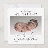 Modern Double Sided Photo Godmoeder-voorstel Kaart (Voorkant)