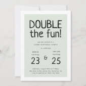Modern 'Double the Fun' gezamenlijk verjaardagsfee Kaart (Voorkant)