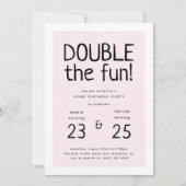 Modern 'Double the Fun' gezamenlijk verjaardagsfee Kaart (Voorkant)