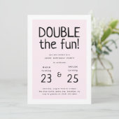 Modern 'Double the Fun' gezamenlijk verjaardagsfee Kaart (Staand voorkant)