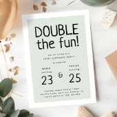 Modern 'Double the Fun' gezamenlijk verjaardagsfee Kaart
