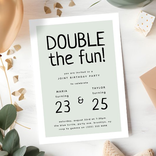 Modern 'Double the Fun' gezamenlijk verjaardagsfee Kaart
