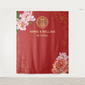 Modern Double Xi Chinese Wedding Prop Backdrop Wandkleed (Voorkant)