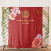 Modern Double Xi Chinese Wedding Prop Backdrop Wandkleed