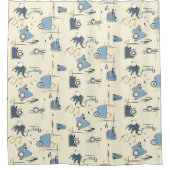 Modern douchegordijn met beige achtergrond (Voorkant)