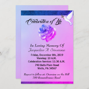 Modern Dove Christelijke Memorial Service Invitati