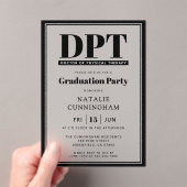 Modern DPT Doctor of Physical Therapy Afstuderen Acryl Uitnodigingen (Insitu (Draagbaar))
