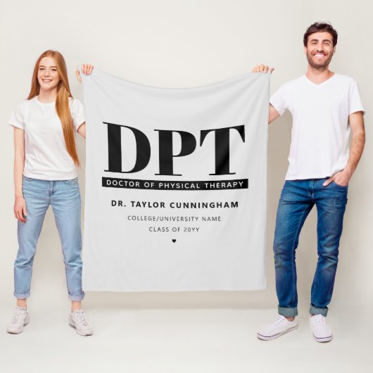 Modern DPT Doctor of Physical Therapy Afstuderen Fleece Deken (In situ)