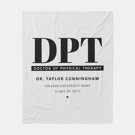 Modern DPT Doctor of Physical Therapy Afstuderen Fleece Deken (Voorkant)