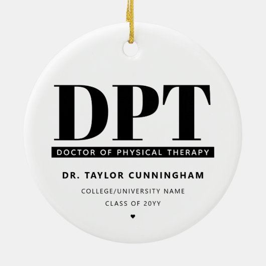 Modern DPT Doctor of Physical Therapy Afstuderen Keramisch Ornament (Achterkant)