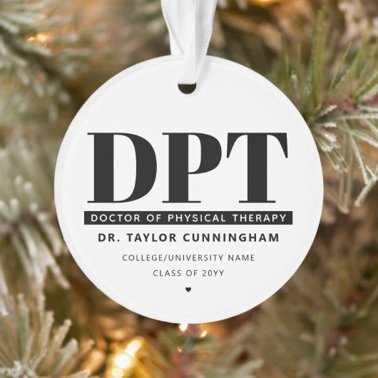 Modern DPT Doctor of Physical Therapy Afstuderen Ornament (Boom)