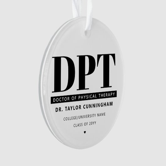 Modern DPT Doctor of Physical Therapy Afstuderen Ornament (voorkant)