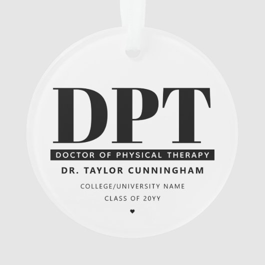 Modern DPT Doctor of Physical Therapy Afstuderen Ornament (achterkant)