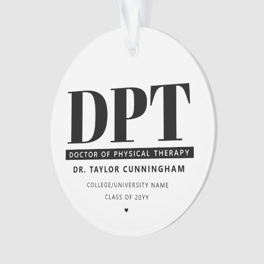 Modern DPT Doctor of Physical Therapy Afstuderen Ornament (voorkant)