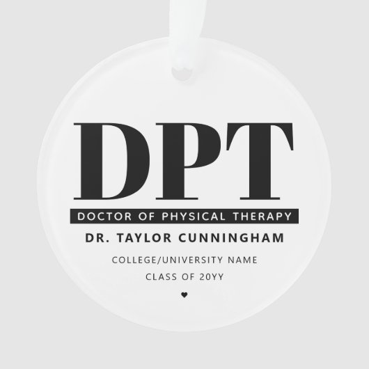 Modern DPT Doctor of Physical Therapy Afstuderen Ornament (voorkant)