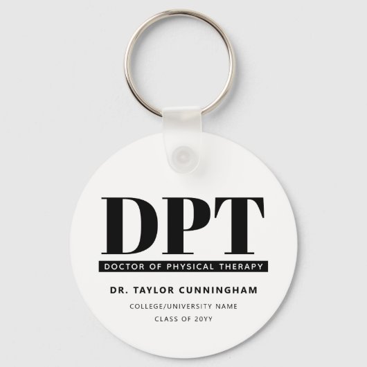Modern DPT Doctor of Physical Therapy Afstuderen Sleutelhanger (Voorkant)