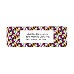 Modern draaiende cirkels Quiltpatroon Etiket