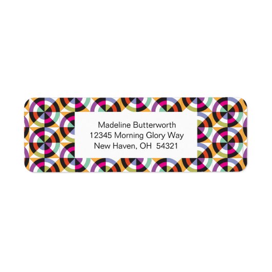 Modern draaiende cirkels Quiltpatroon Etiket (Voorkant)