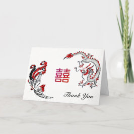 Modern draak-Phoenix dubbel-Xi Thank-You van het Bedankkaart