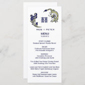Modern Dragon-Phoenix Chinees huwelijksmenu Menu (Voorkant / Achterkant)