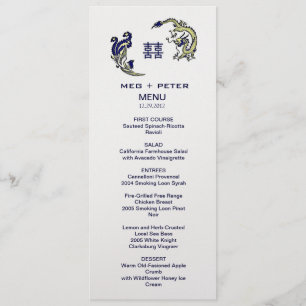 Modern Dragon-Phoenix Chinees Wedding Menu