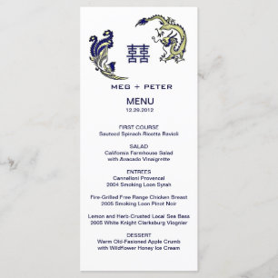 Modern Dragon-Phoenix Chinees Wedding Menu