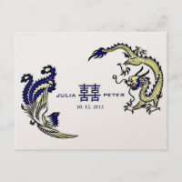 Modern Dragon-Phoenix Chinese Wedding Invitation