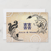 Modern Dragon-Phoenix Chinese Wedding Invitation Kaart (Voorkant)