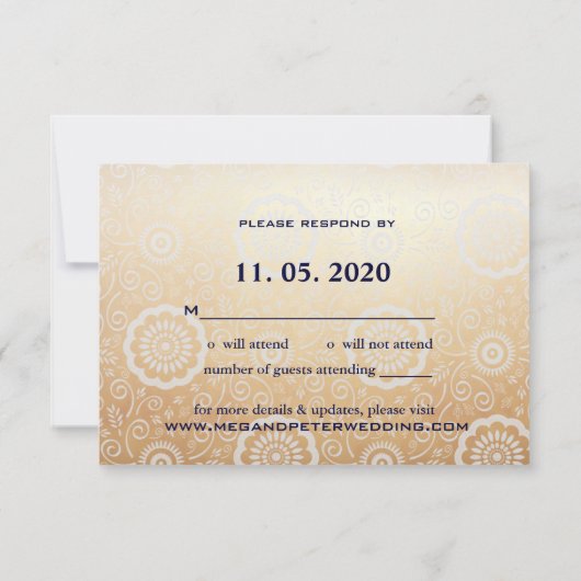 Modern Dragon-Phoenix Chinese Wedding RSVP (Achterkant)