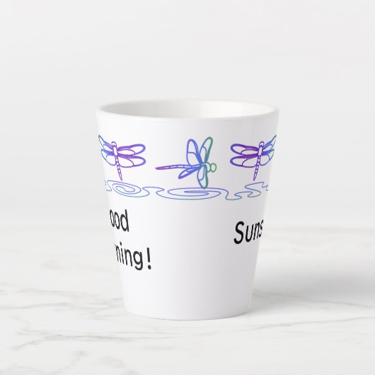 Modern Dragonfly gepersonaliseerde latte Mok (Voorkant)