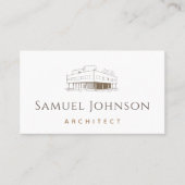 Modern Drawn Brown Building Architecture Architect Visitekaartje (Voorkant)