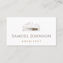 Modern Drawn Brown Building Architecture Architect Visitekaartje