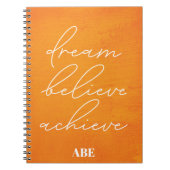 Modern Dream Believe Inspirerend Monogram Notitieboek (Voorkant)
