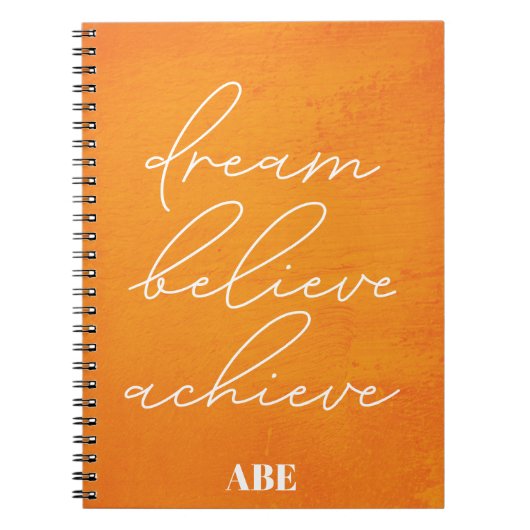 Modern Dream Believe Inspirerend Monogram Notitieboek (Voorkant)