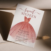 Modern Dress Sweet 16 Script Verjaardag Kaart