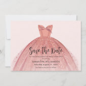 Modern Dress Sweet 16 Script Verjaardag Save The Date (Voorkant)