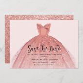 Modern Dress Sweet 16 Script Verjaardag Save The Date (Voorkant / Achterkant)