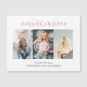 Modern drie foto collage roze Afstuderen