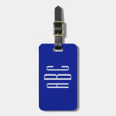 Modern drie letter monogram koninklijk blauw bagagelabel (Voorkant verticaal)