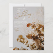 Modern Dried Floral Boho Rustic Wedding Uitnodigin Kaart (Voorkant)