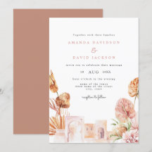 Modern Dried Leaves Desert Western Boho Wedding